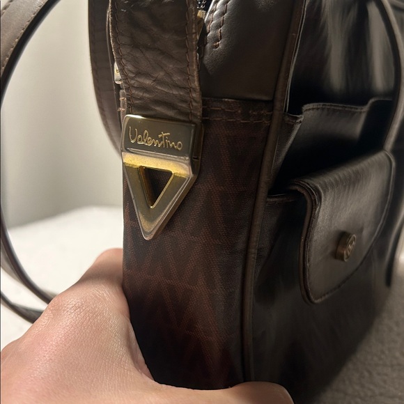 Mario Valentino Dark Brown Patterned Shoulder Bag - Picture 3 of 6